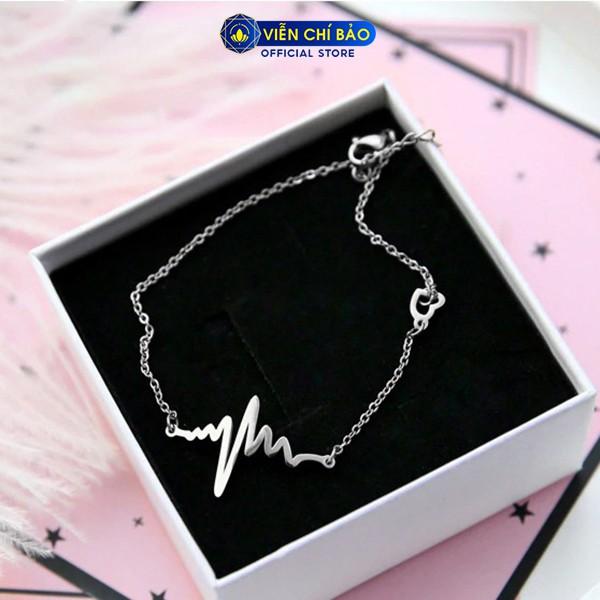 Lắc tay bạc nữ hình nhịp tim vòng tay bạc S925 thời trang phụ kiện trang sức nữ thương hiệu Viễn Chí Bảo L400171