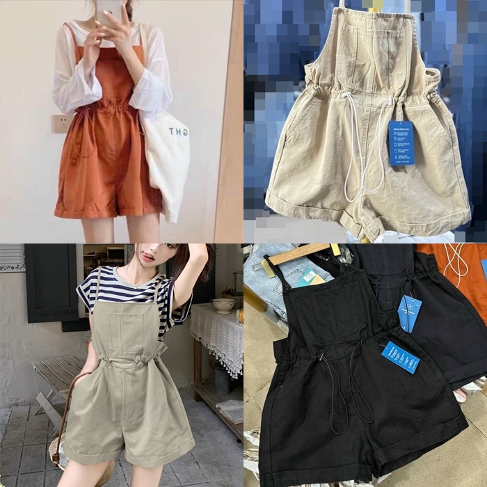 JUMPSUIT 2 DÂY YẾM KAKI ỐNG RỘNG DÂY RÚT LƯNG CAO LỬNG SUÔNG RỘNG MÀU TRƠN PASTEL ĐI CHƠI ĐI BIỂN ĐI HỌC THỂ THAO DẠO PHỐ - Xanh Mint - L