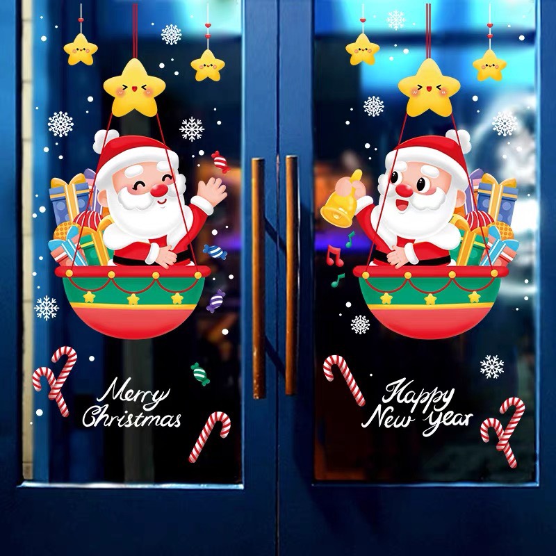 Decal Dán Kính Trang Trí Noel Hít Tĩnh Điện ( ko cần keo ) AMJ951AB