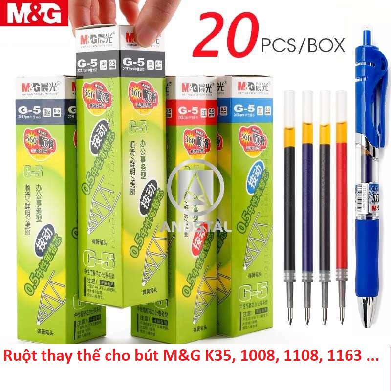 Ruột Bút Gel M.G G5 Dùng Cho Bút K35 Viết Rất Êm, Mực Ra Đều Và Không Bị Nhòe