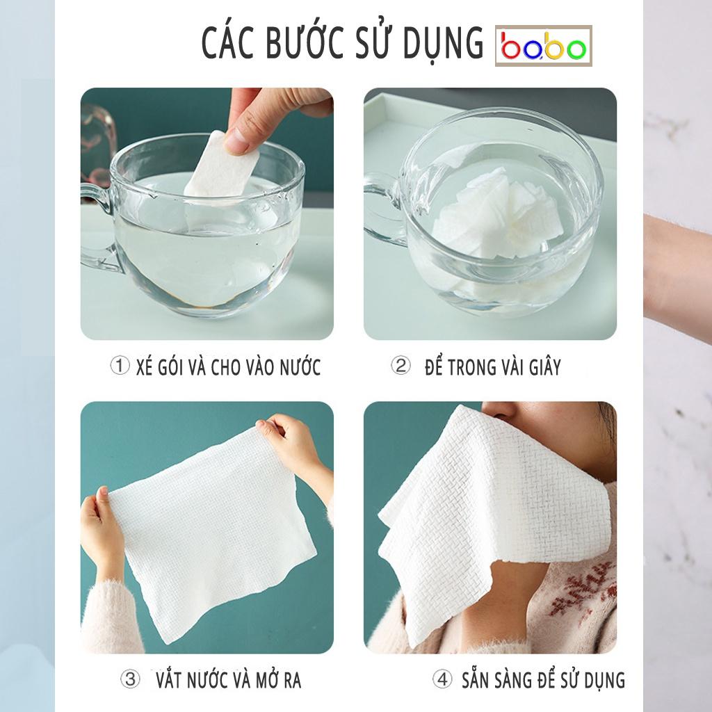 Khăn nén du lịch bỏ túi hình viên kẹo lau mặt đa năng cao cấp hàn quốc gói 20 viên dày cotton dùng một lần babo (TC18)