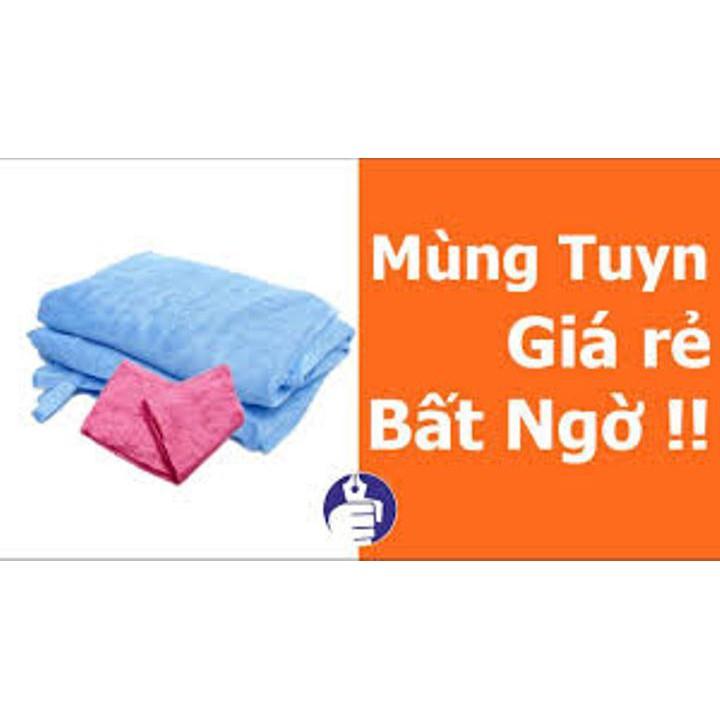 Mùng / Màn Tuyn Loại 1 Giăng Dây Treo 4 Góc : Đủ Kích Thước , Có 2 Màu (Xanh &amp; Hồng) - Giao Ngẫu Nhiên