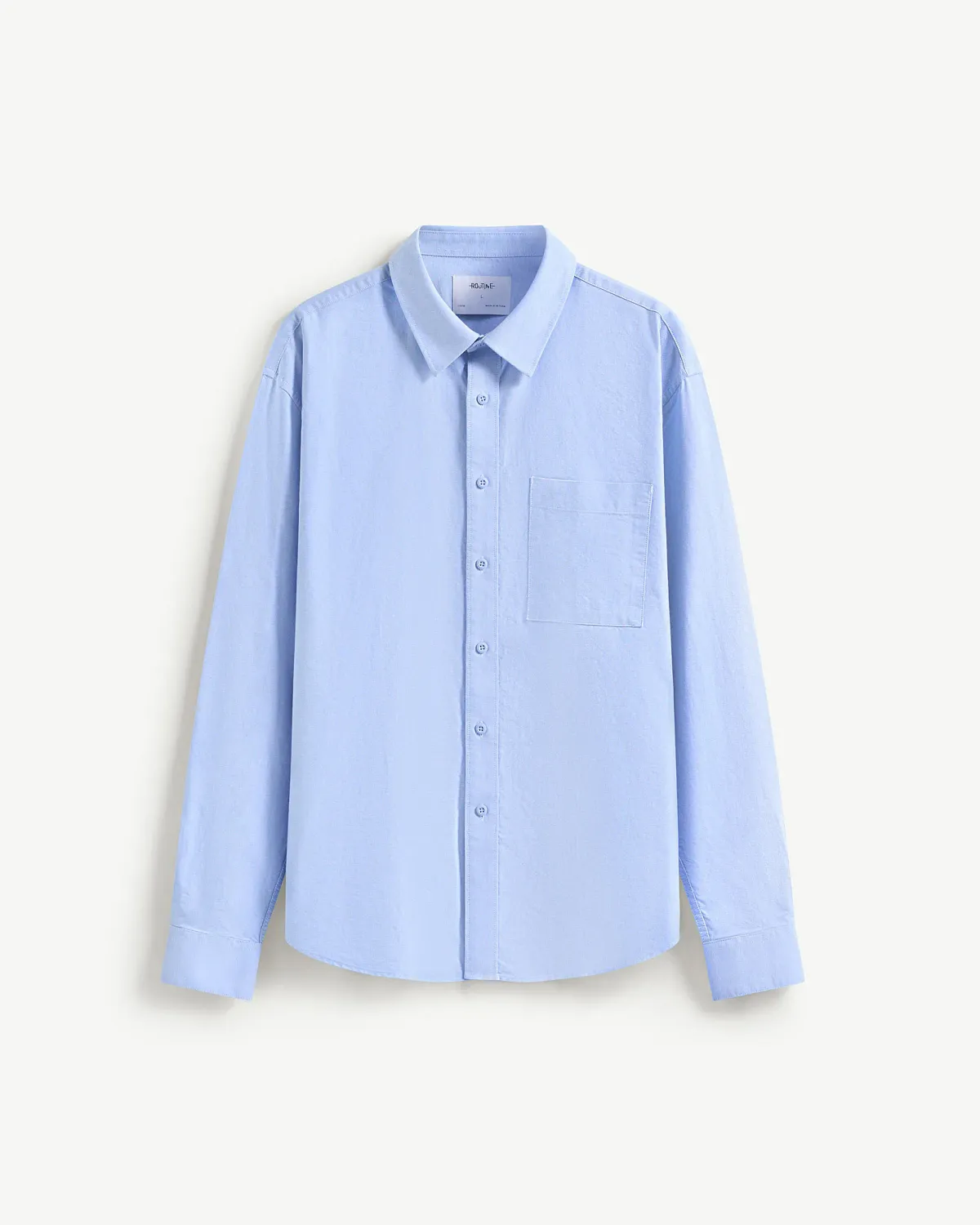 Áo sơ mi nam tay dài oxford trơn xanh nhạt form loose - RT 10F24SHL008 | ROUTINE CÀ MAU