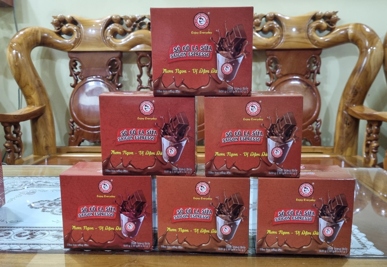 Sô cô la sữa Saigon Espresso hòa tan, Hộp 10 gói, 24g/gói. KLT 240g/hộp