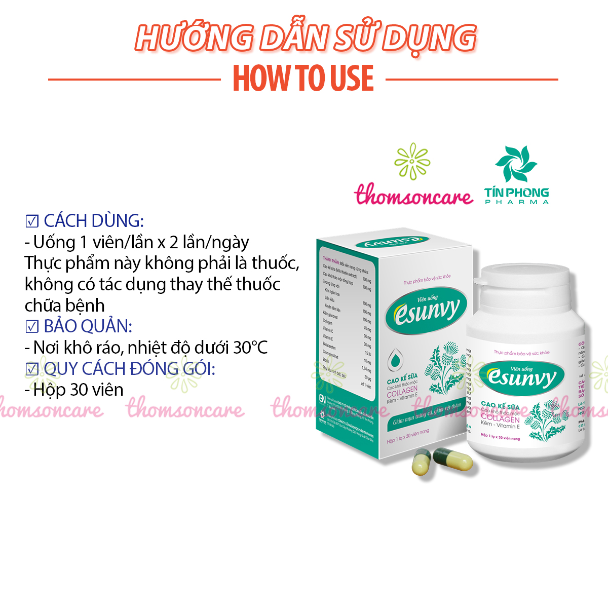Combo giảm mụn trứng cá, nóng trong - viên Esunvy 30v, Vitamin C có kẽm 60v, DHC Kẽm 30v đẹp da - Giúp giảm mụn tăng đề kháng cơ thể , ngừa thâm ngừa mụn giảm các triệu chứng sạm da Thomsoncare