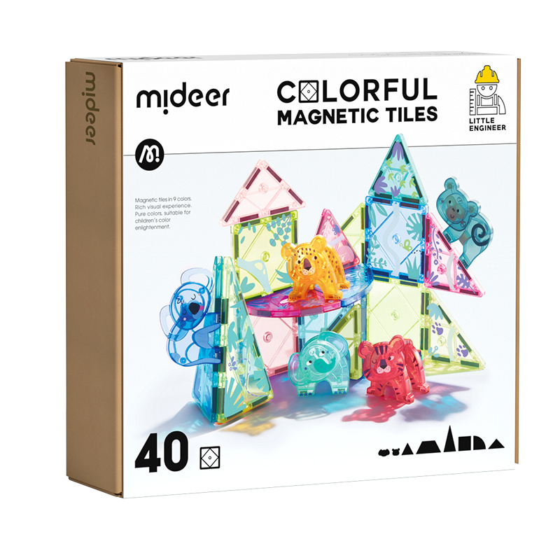 Xếp Hình Nam Châm Ánh Sáng Colorful Magnetic Tiles Mideer Daddycare, nam châm lắp ghép thông minh cho bé 3,4,5,6 tuổi