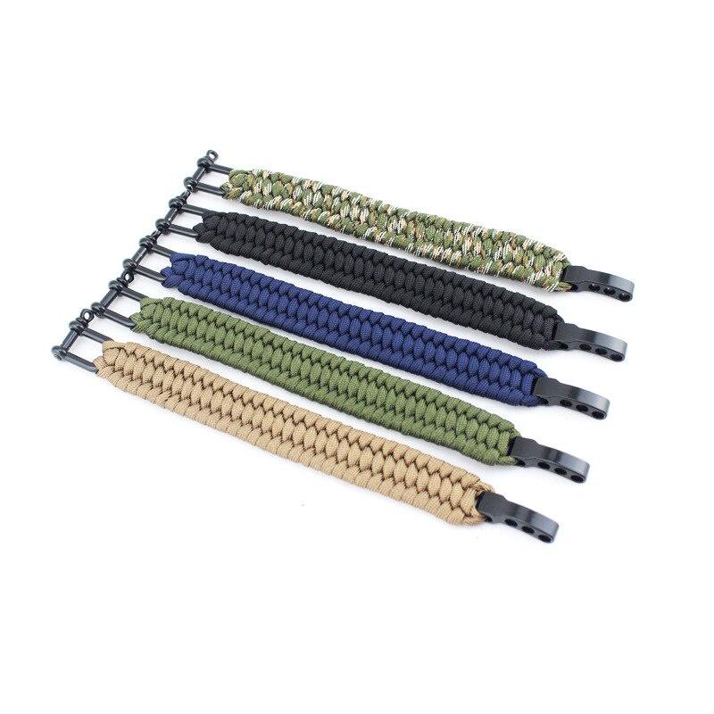 Camping Hiking Survival Parachute Cord Bracelet For Men Women Rope Buckle Emergency Kit Wristbands Men Jewelry Bracelet