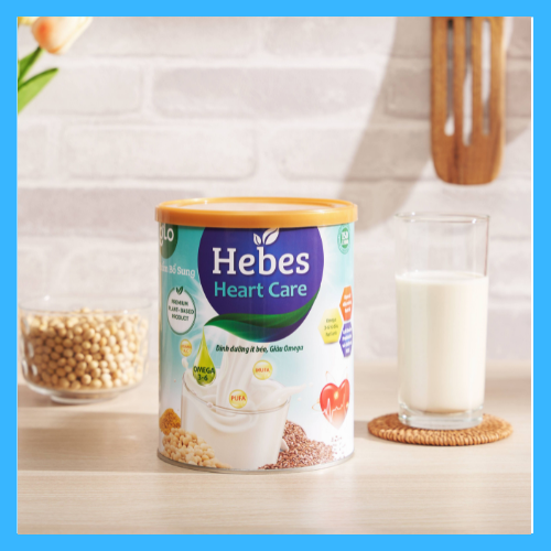 Sữa Bột 100% Từ Thực Vật Cao Cấp Hebes Heart Care Dành Cho Người Có Vấn Đề Tim Mạch Và Huyết Áp - Hộp 800g