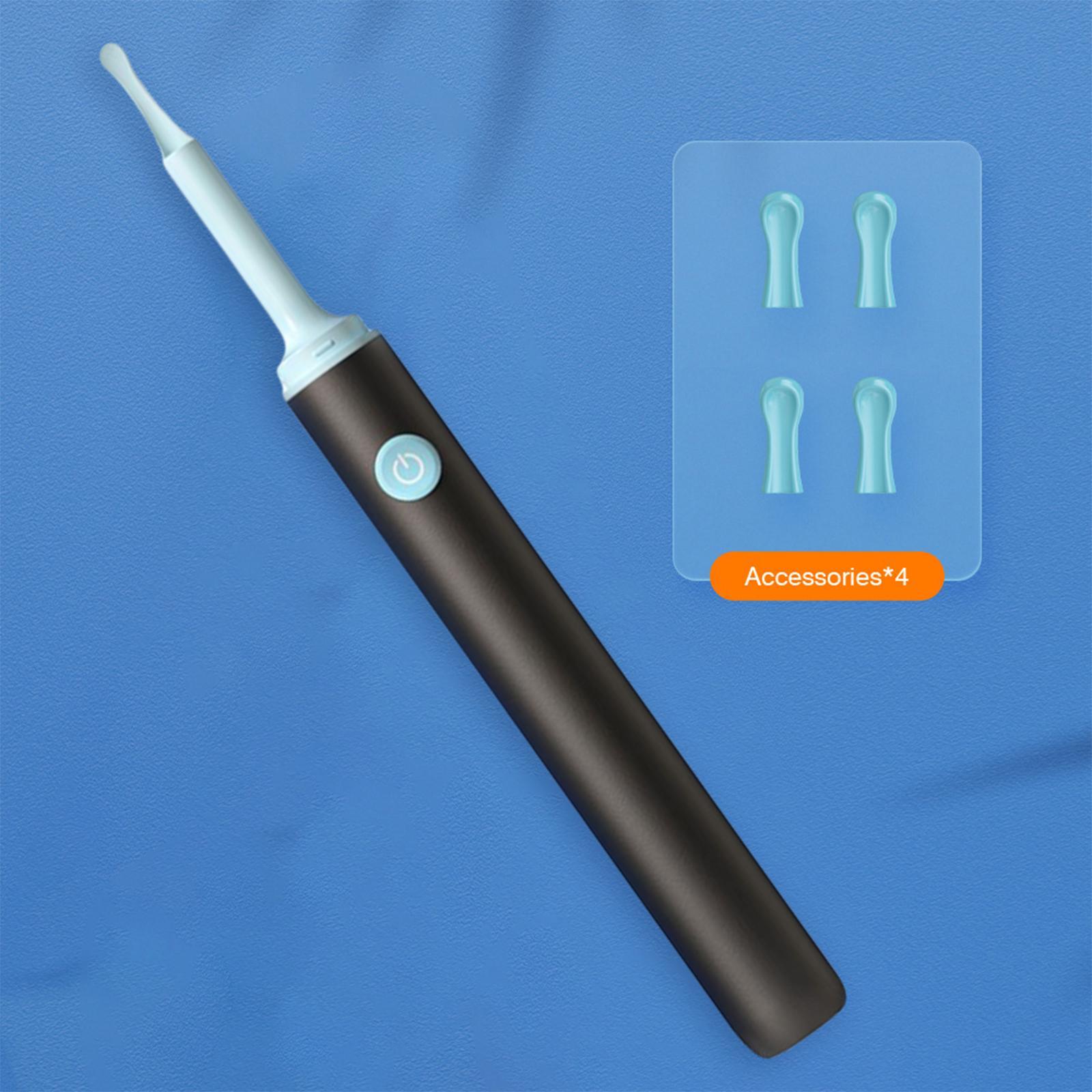 Ear Cleaning Kits 5MP with Ear Cleaning Tool Wireless 6 LED Lights Black