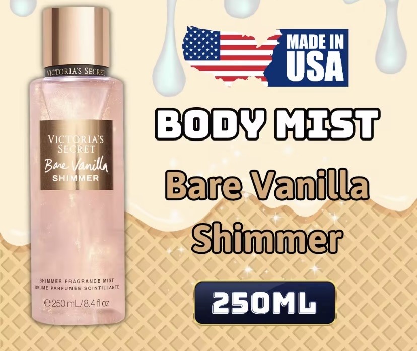 Victoria Secret Shimmer Bare Vanilla , Body Mist Victoria Secret 250ml, Lotion Victoria Secret 236ml
