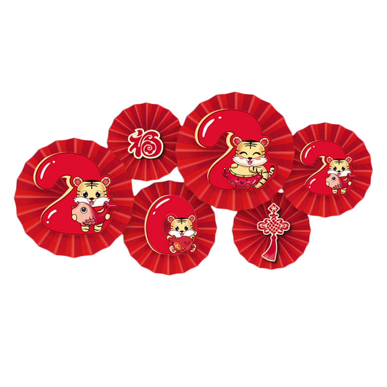 Set 12 chiếc Quạt Giấy Hoa Quạt Sáng Tạo Dán Tường Trang Trí Tết Nguyên Đán