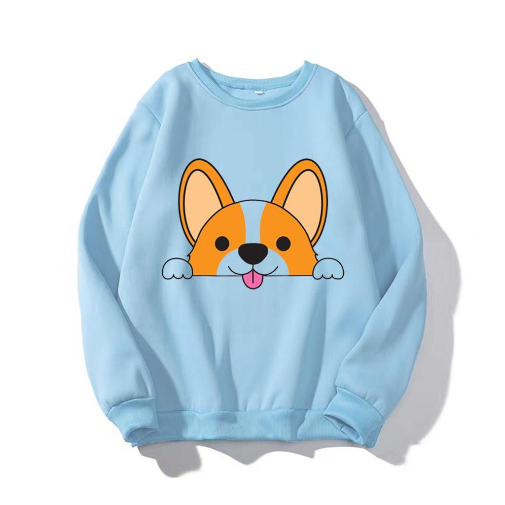 ÁO SWEATER IN CÚN SHIBA SIÊU CUTE