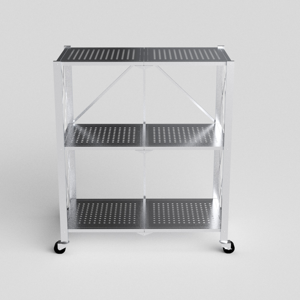 Kệ xếp đa năng cao cấp OHAWA 3 tầng của Qui Phúc - Kệ inox thông minh, xếp gọn nhanh chóng, inox chắc chắn, có bánh xe di chuyển