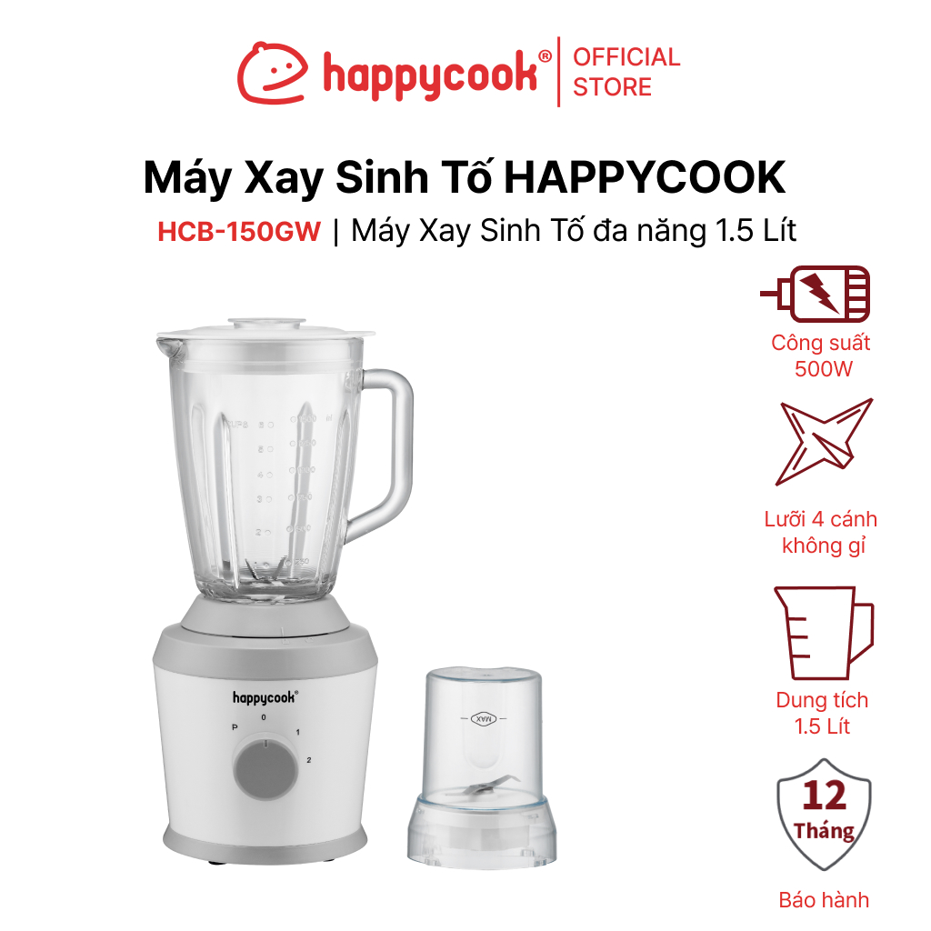 Máy Xay Sinh Tố đa năng HAPPYCOOK, HCB-150GW - Hàng Chính Hãng