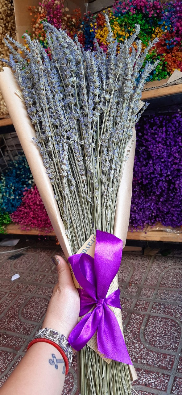 Bó hoa khô hoa lavender 130g tặng kèm túi thơm