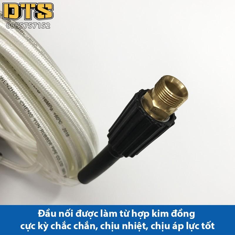 Bộ 15m dây rửa xe nối dài thêm cho máy xịt rửa áp lực - Đầu nối đồng