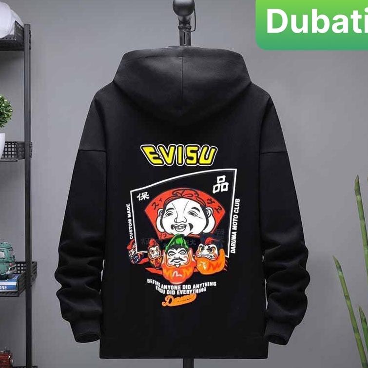 ÁO HOODIE NAM NỮ, ÁO KHOÁC NỈ EVISU FROM RỘNG DÀI TAY CHỐNG NÁNG SÀNH ĐIỆU VIP - DUBATI FASHON