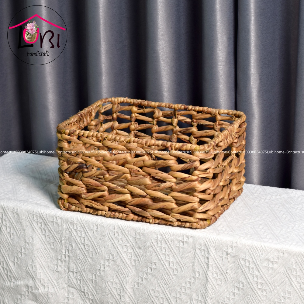 - LB075 Sọt lục bình đựng đồ hình chữ nhật sang trọng