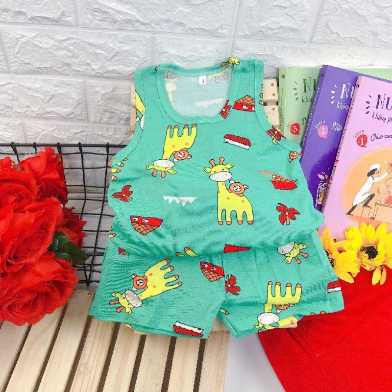 Bộ ba lỗ bé gái chất cotton co giãn 4c