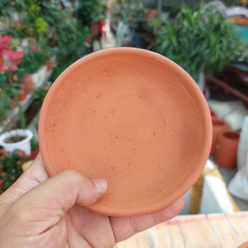 Chậu đất nung Bình Dương - Dĩa lót chậu, miệng dĩa 12cm, đáy dĩa 9cm