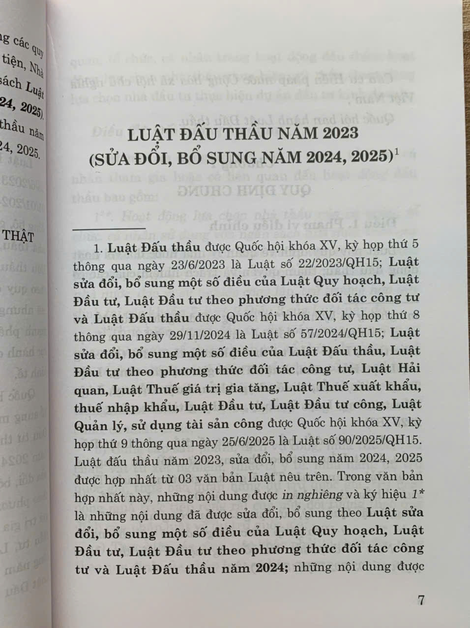 Luật Đấu Thầu năm 2023 (Sửa đổi, bổ sung năm 2024, 2025)
