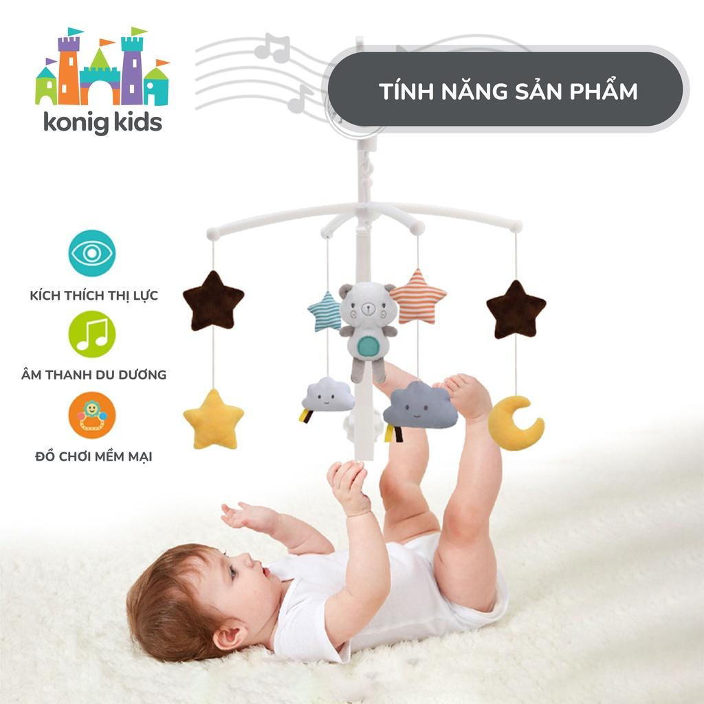 Đồ chơi treo nôi cũi phát nhạc, xoay 360 độ Konig Kids 1021-KK-63605A, nhạc trắng ru ngủ