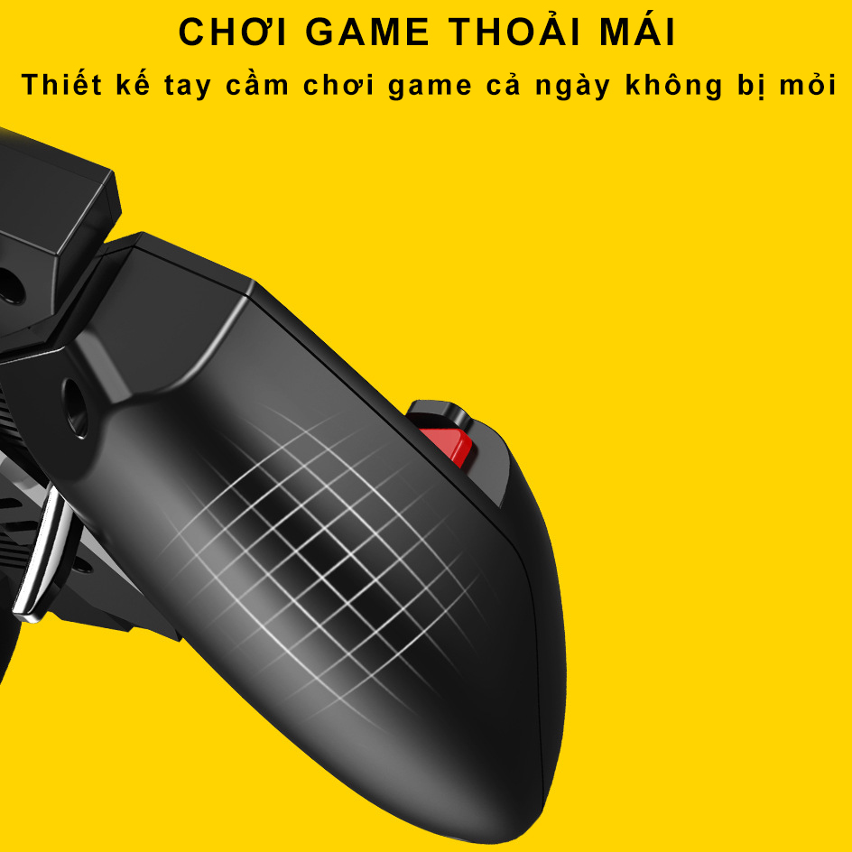 Tay cầm chơi game điện thoại SIDOTECH AK-77S kèm tản nhiệt chơi PUBG FF Free Fire ROS kết nối 6 ngón linh hoạt tăng gấp 2 lần tốc độ xử lý, làm mát chống giật lag cho cảm giác gaming đỉnh cao - Hàng chính hãng