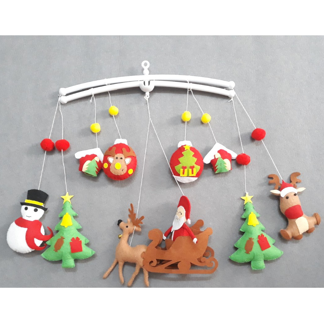 Treo nôi handmade màu sắc noel kích thích thj giác cho bé