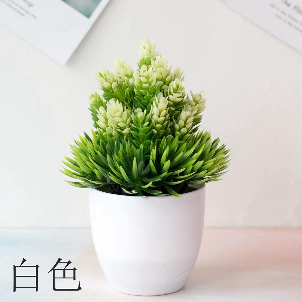 Chậu hoa giả để bàn trang trí, để kệ tủ độc đáo 20x12cm  kèm chậu nhựa