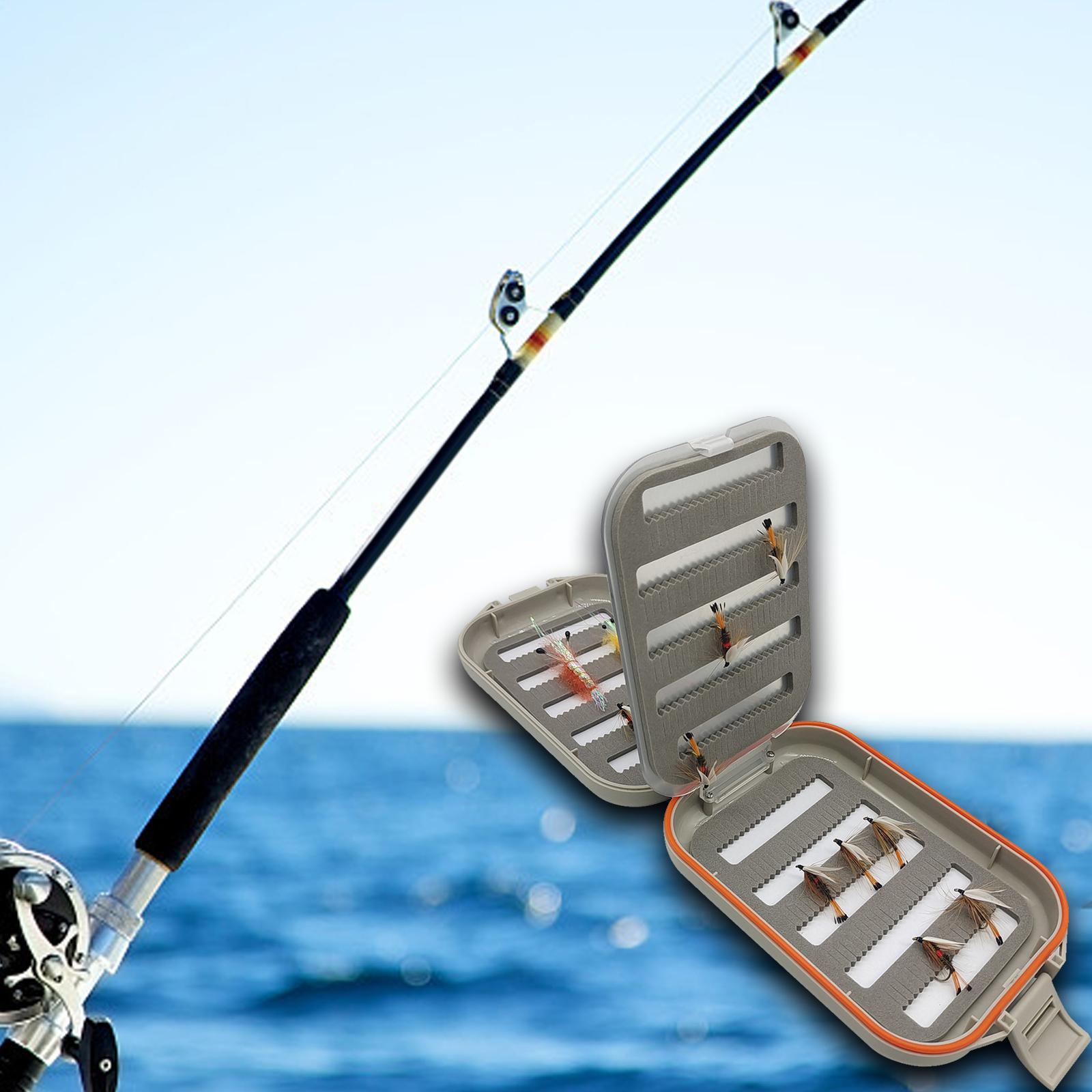 Waterproof Fly Box Case Equipment , Fishing Tackle Box Easy Grip 4 Sided Fly Fishing Storage Fly Holder for Dry Fly, Bass Trout Gear