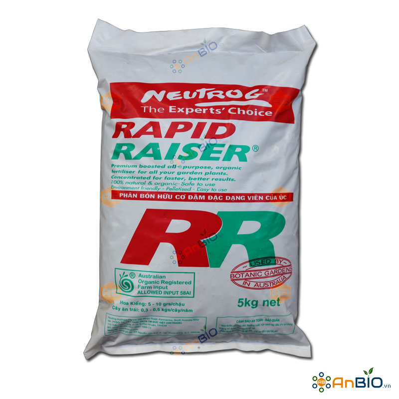 PHÂN HỮU CƠ ĐẬM ĐẶC RAPID RAISER Túi 5Kg Dạng Viên Nén