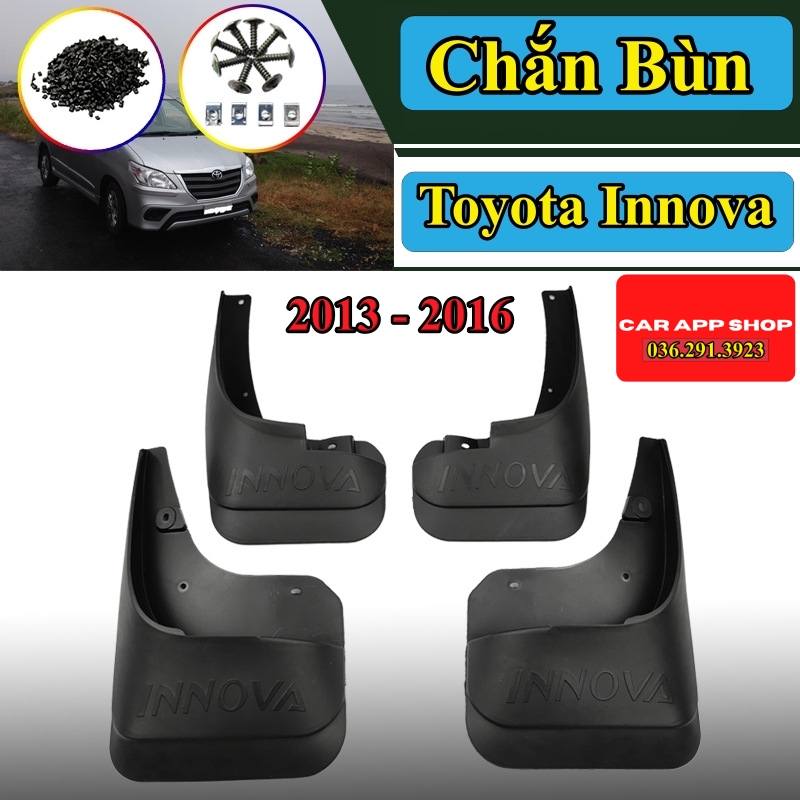 Chắn Bùn Toyota Innova Đời 2006 - 2022 Chất liệu Nhựa Dẻo Tặng kèm Ốc Vít ,Bộ 4 Chiếc Hàng Loại 1