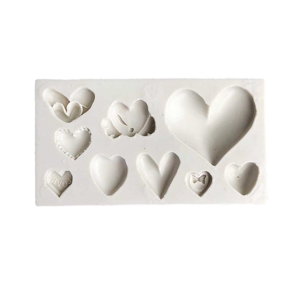 Heart Shape Diy Molds Silicone Fondant Cake Sugar Chocolate Moulds Clay Crafts Supply