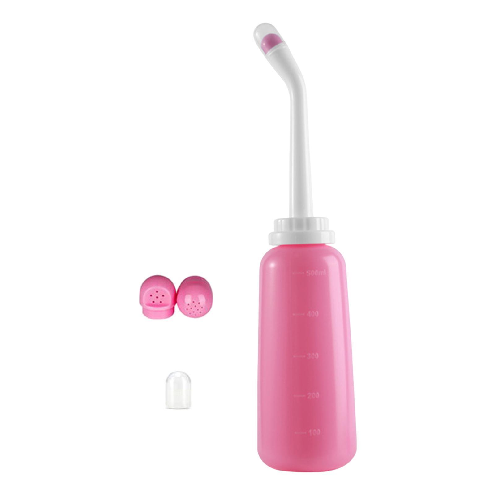 Vaginal Douche Cleaner 500ml with Dual Nozzles Bidet Sprayer Translucent TPE