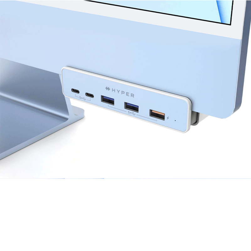 Cổng chuyển chuyên dụng dành cho iMac 24″ HYPERDRIVE 5 in 1 USB-C HUB - HD34A6 kèm 7 miếng dán theo màu iMac 24&quot; - Hàng Chính Hãng