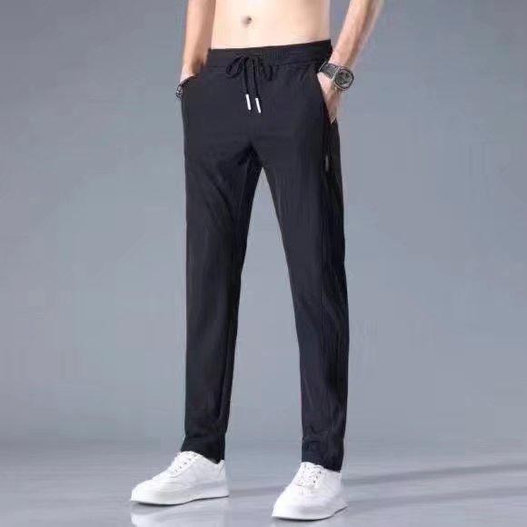 Quần Thể Thao Vải Lụa Lạnh Siêu Mỏng Ống Rộng Thời Trang Mùa Hè Dành Cho Nam M-5XL