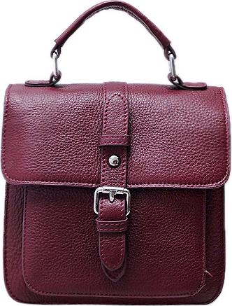 Túi Đeo Chéo Nữ ELMI Da Bò Thật Cao Cấp Màu Đỏ Đô ET802. KT: 19x18x9cm