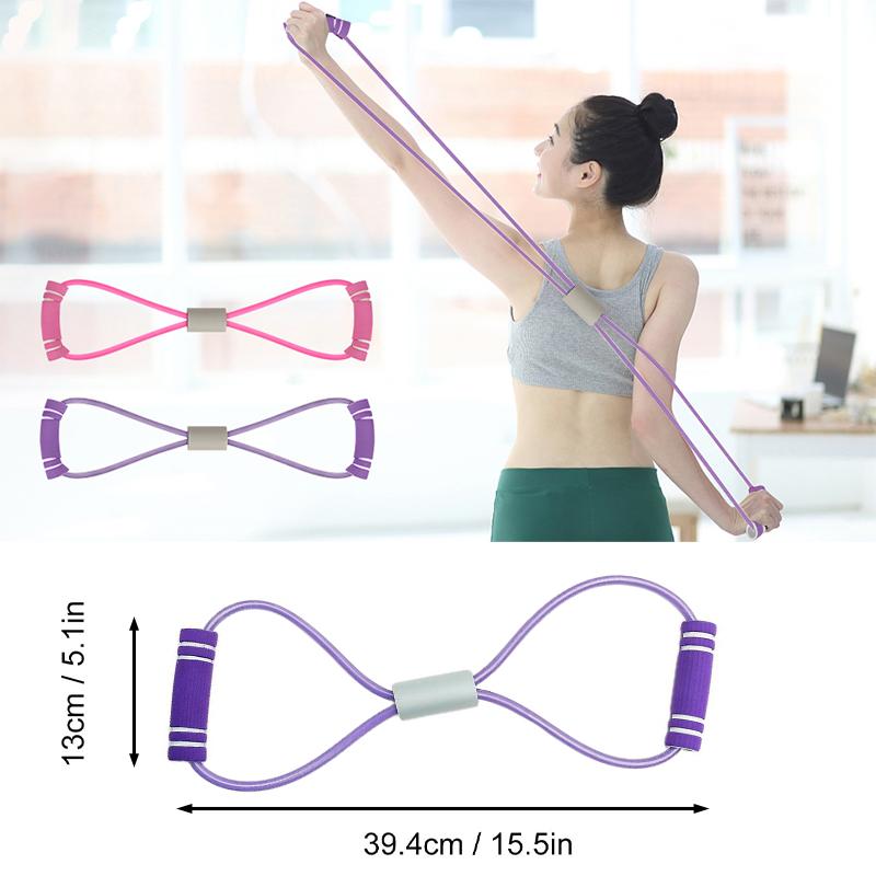 8 Hình dạng điện trở dải tay kéo lên dây kéo sức mạnh tập thể dục tập thể dục cho lưng vai kéo dài cơ thể Xây dựng cơ thể Color: Purple
