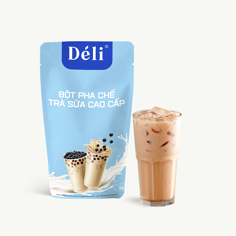 Bôt pha trà sữa Déli 1kg+ Hồng trà Déli 500gr+ Trân châu caramel Déli 1kg [COMBO nguyên liệu pha chế trên 40ly trà sữa trân châu] HSD: 12 tháng