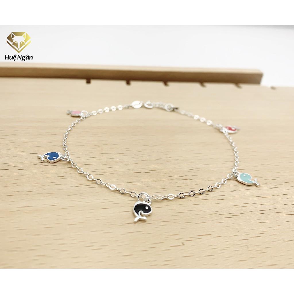 Lắc chân bạc Ý 925 Huệ Ngân- Cá heo vui vẻ JL039