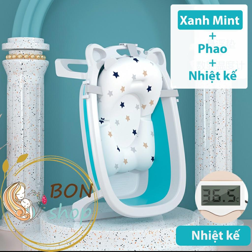 Chậu Tắm Cho Bé Gấp Gọn Có Nhiệt Kế, Phao, Lưới Tùy Chọn (Hàng Cao Cấp)