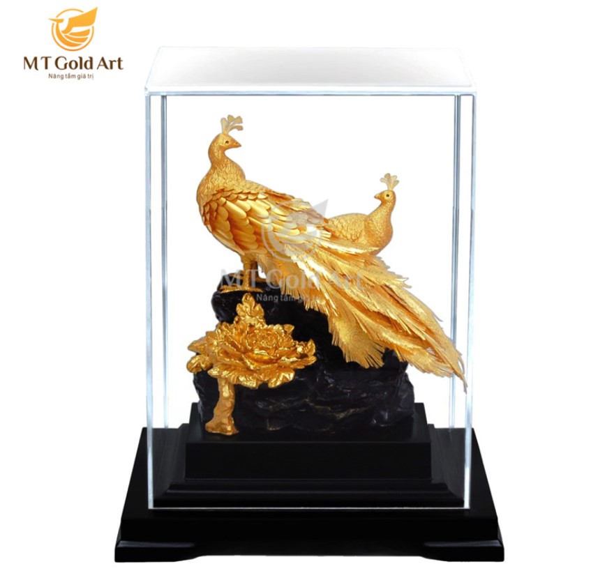 Hình ảnh Tượng Đôi Chim Công Dát Vàng 24K (M02) MT Gold Art- Hàng chính hãng, trang trí nhà cửa, quà tặng dành cho sếp, đối tác, khách hàng.