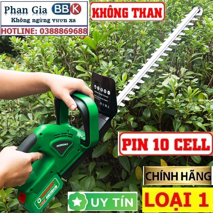 Máy Cắt Tỉa Hàng Rào Cắt Cây Cảnh HIMOKI Chính Hãng - Động Cơ Lõi Đồng 100% - Chân Pin Phổ Thông 4cm