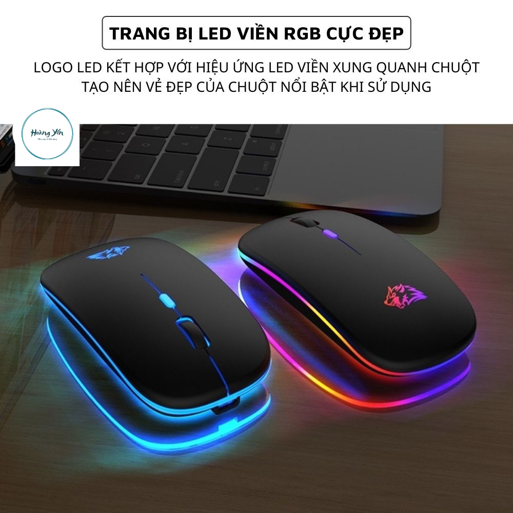 Chuột Bluetooth Không Dây Máy Tính X15 Có Led Đổi Màu Pin Sạc Dùng Văn Phòng, Chơi Game Cực Chất