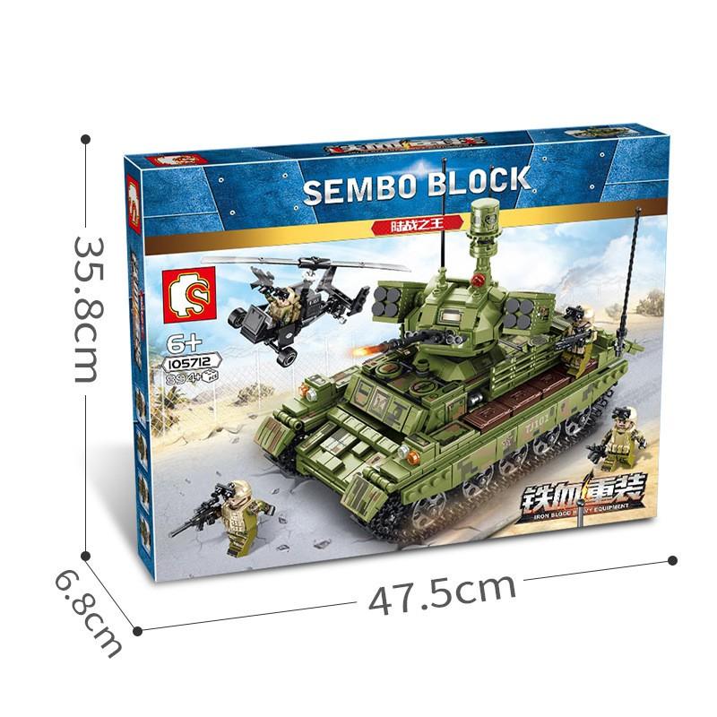 Tank Sembo Block 105712 - Đồ chơi lắp ráp xe Tank bọc thép Tên lửa Rocket - IRON BLOOD RELOADED KING OF LAND BATTLE