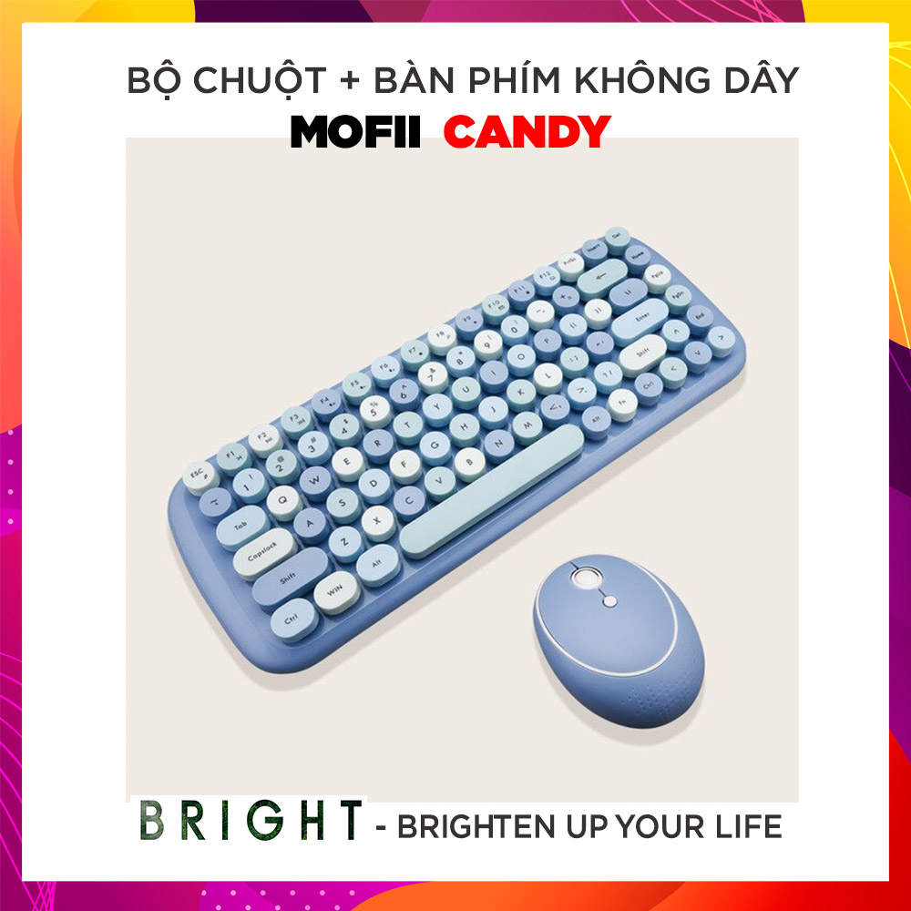 Bộ Bàn Phím Giả Cơ &amp; Chuột Không Dây Mofii Candy - Hàng Chính Hãng