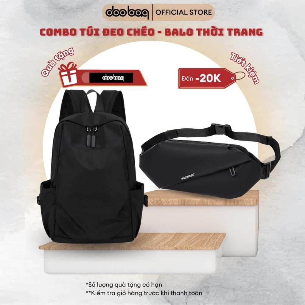 Combo Túi đeo chéo và Balo thời trang Doo Bag chất vải cao cấp chống nước mang đi học đi chơi tiện lợi