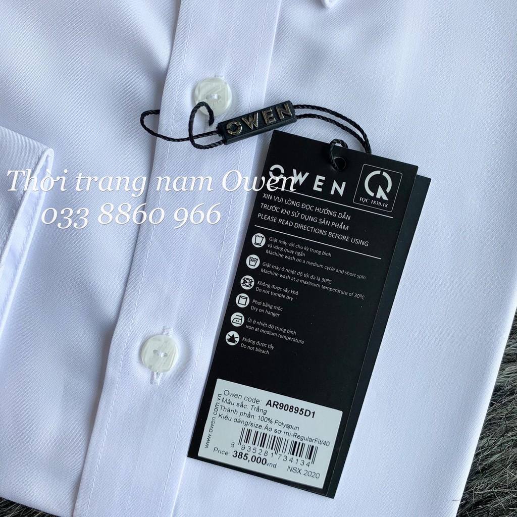 OWEN - Áo sơ mi trắng ngắn tay Owen chất sồi 22752/22753 Slimfit - Regularfit