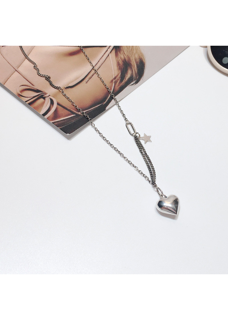 Dây chuyền vòng cổ nam nữ unisex trái tim 3D