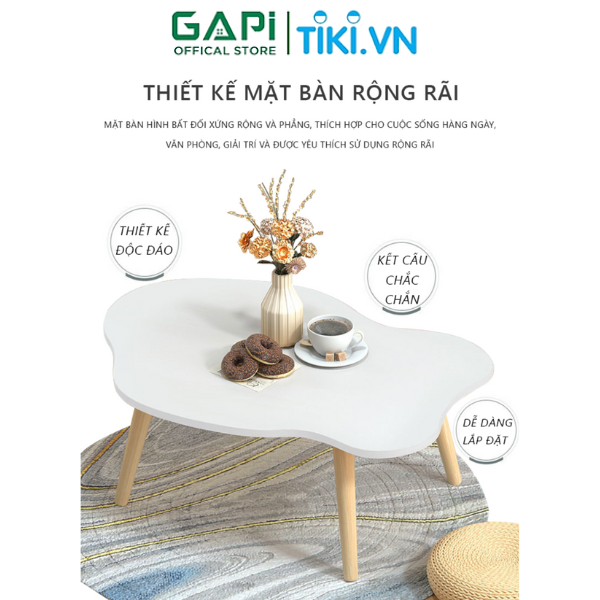 Bàn cafe phòng khách hiện đại hình đám mây xinh xắn thương hiệu GAPI - GP255